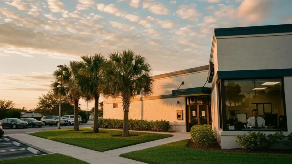 Banker Working at Florida Bank Branch